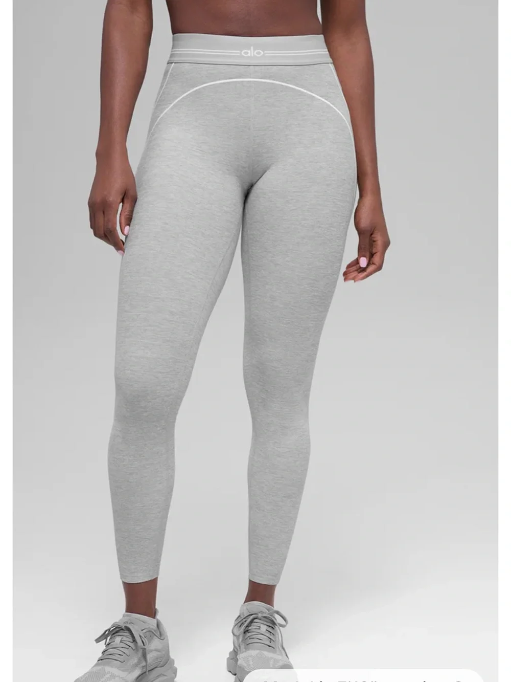 Alo Yoga Alosoft Heart Throb 7/8 High Waist Legging Light Grey Small
